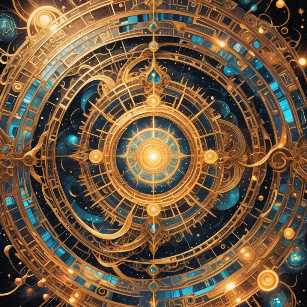 Cosmic Convergence: A Surreal Holographic Illustration