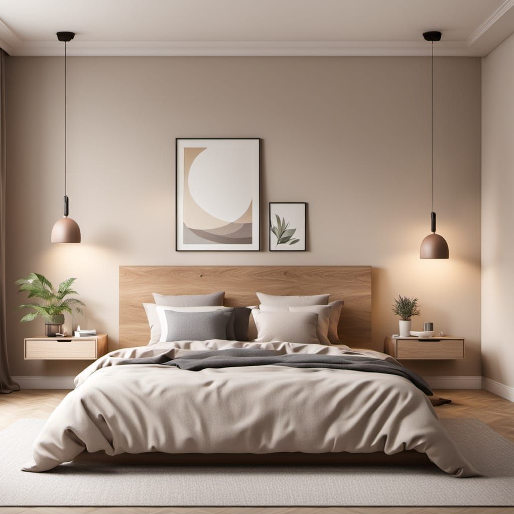 Dutch Modern Bedroom in Warm Minimalist Style