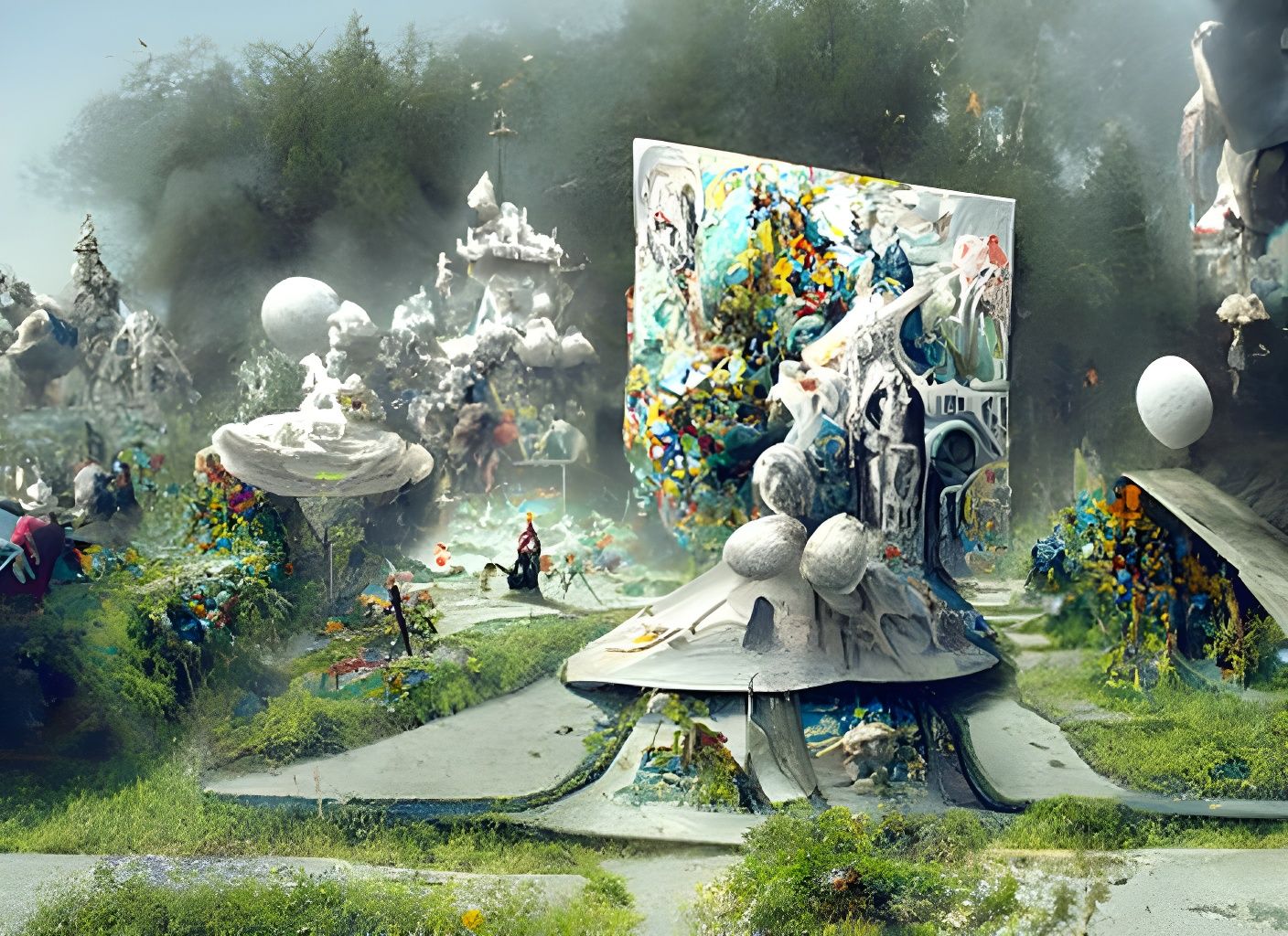 Surreal Alice in Wonderland Landscape, Digital Matte Paintin...