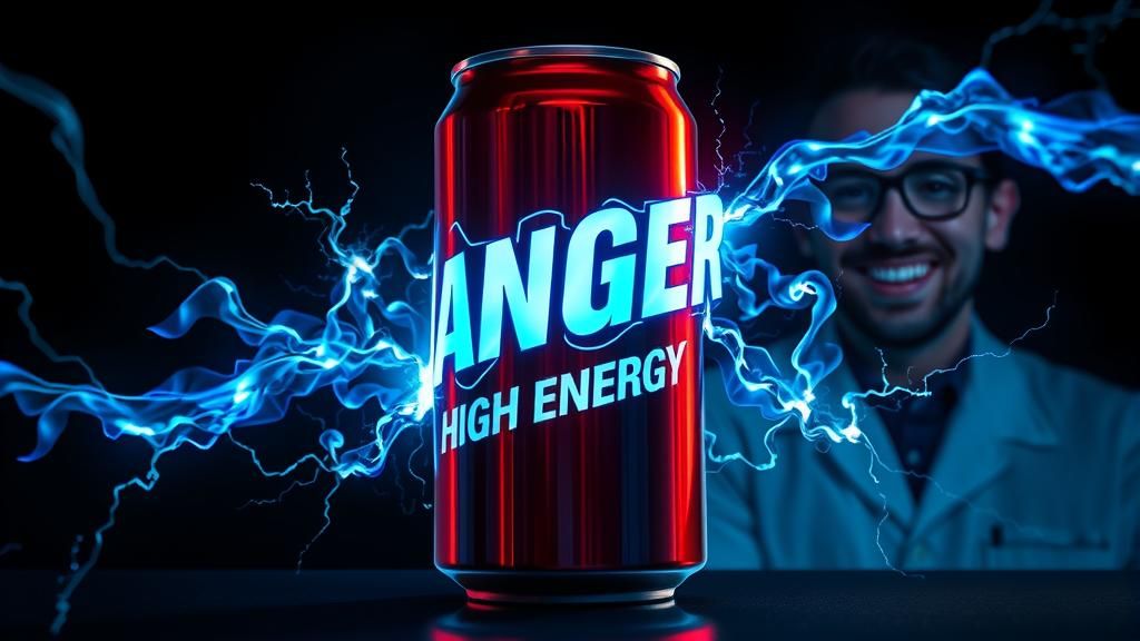 Danger High Energy Drink in Cyberpunk Style
