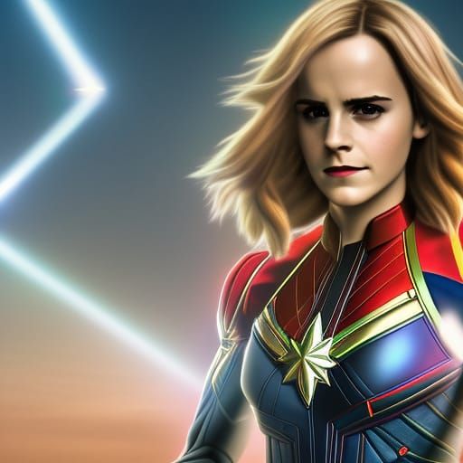 Emma Watson as Captain Marvel: 3D Digital Art