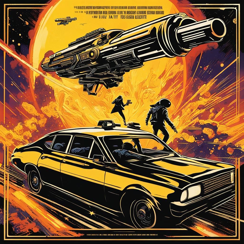 Explosive Adventure: Futuristic Alien Movie Poster