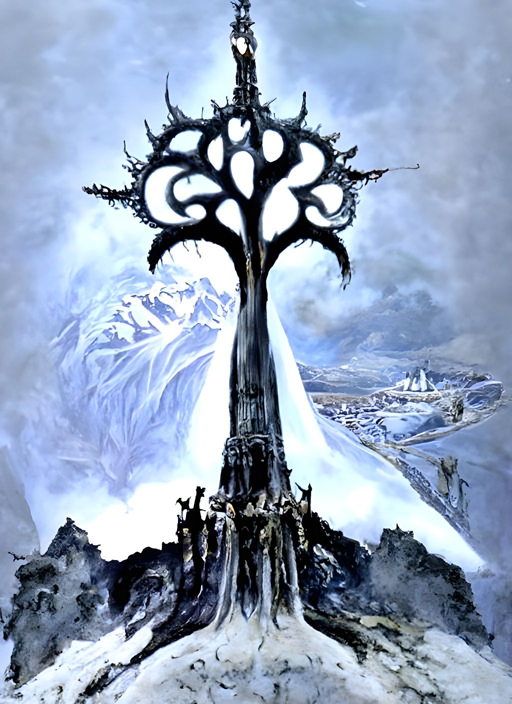 White Tree of Gondor in Fantasy Art Style