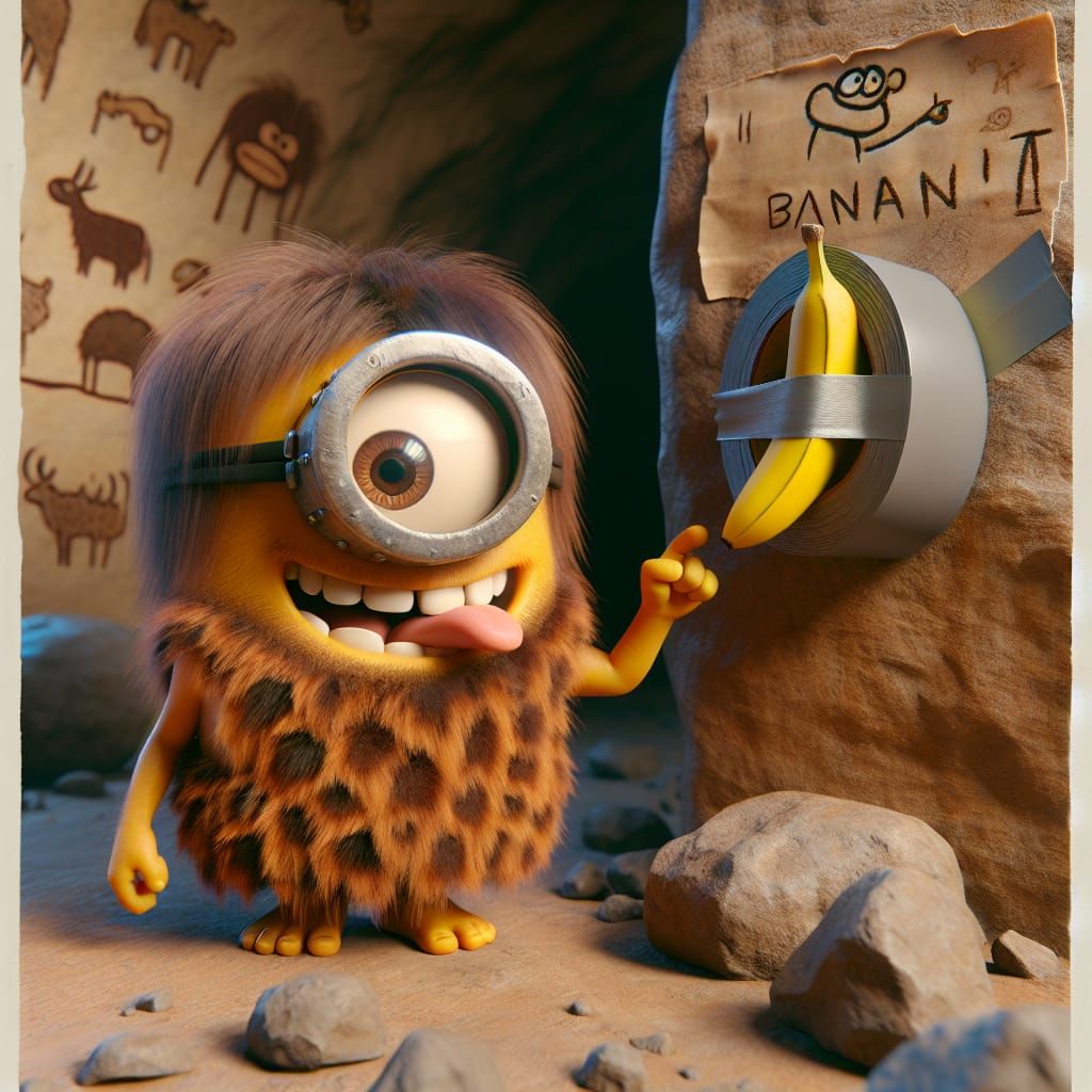 Caveman Artwork in Vibrant Cartoon Style