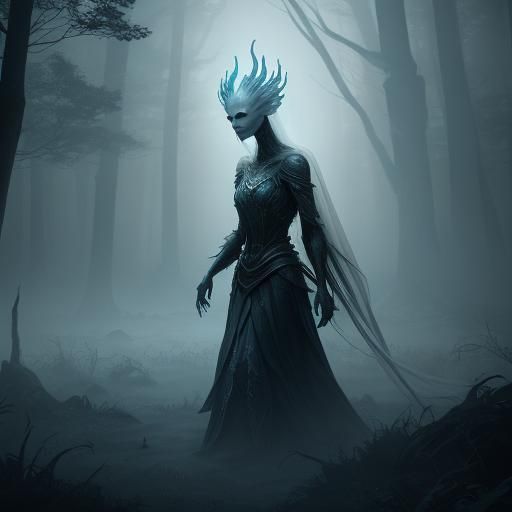 Eerily Human Figure in Mystical Realm