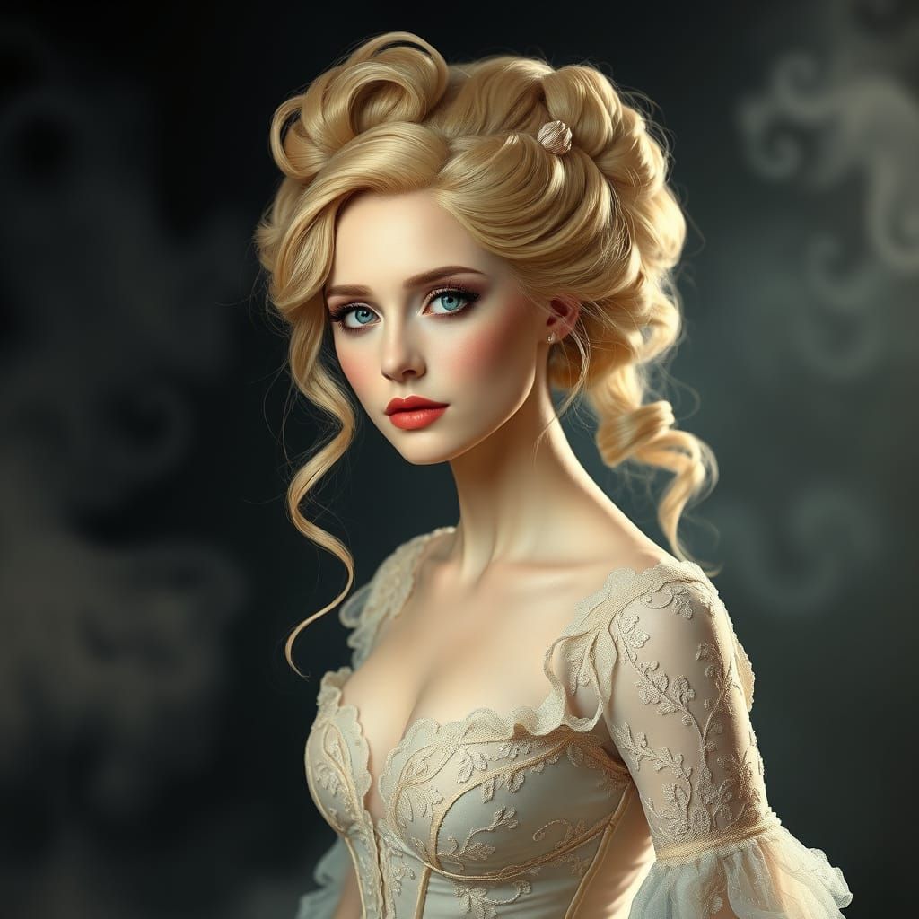 Ethereal Opera Siren in Victorian Elegance