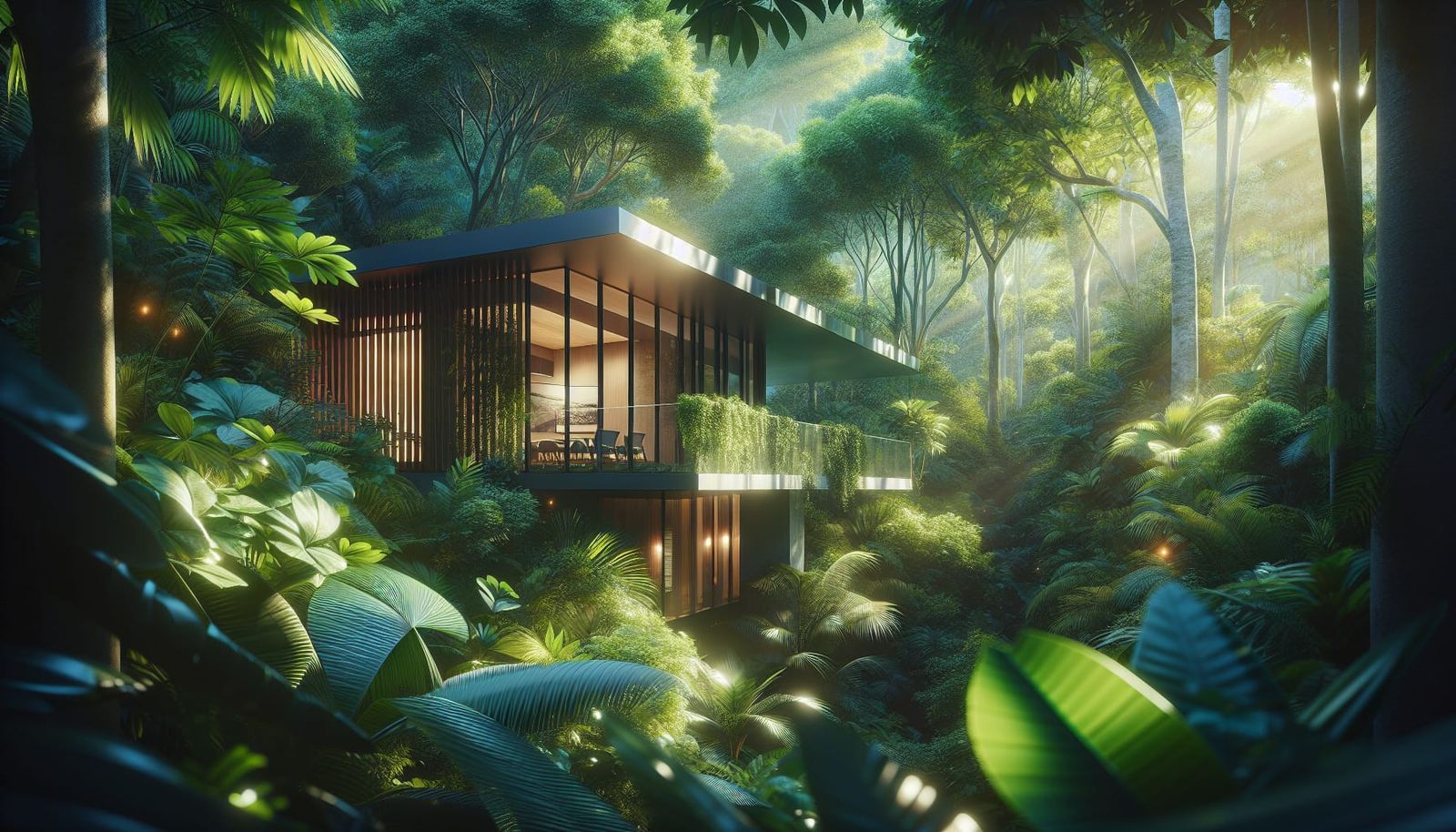 Modern House in Jungle: Hyperrealistic Concept Art