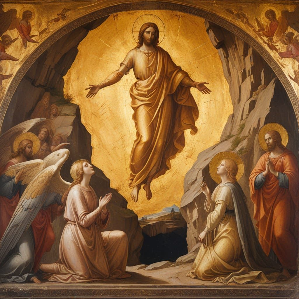 Christ's Resurrection in Golden Renaissance Splendor
