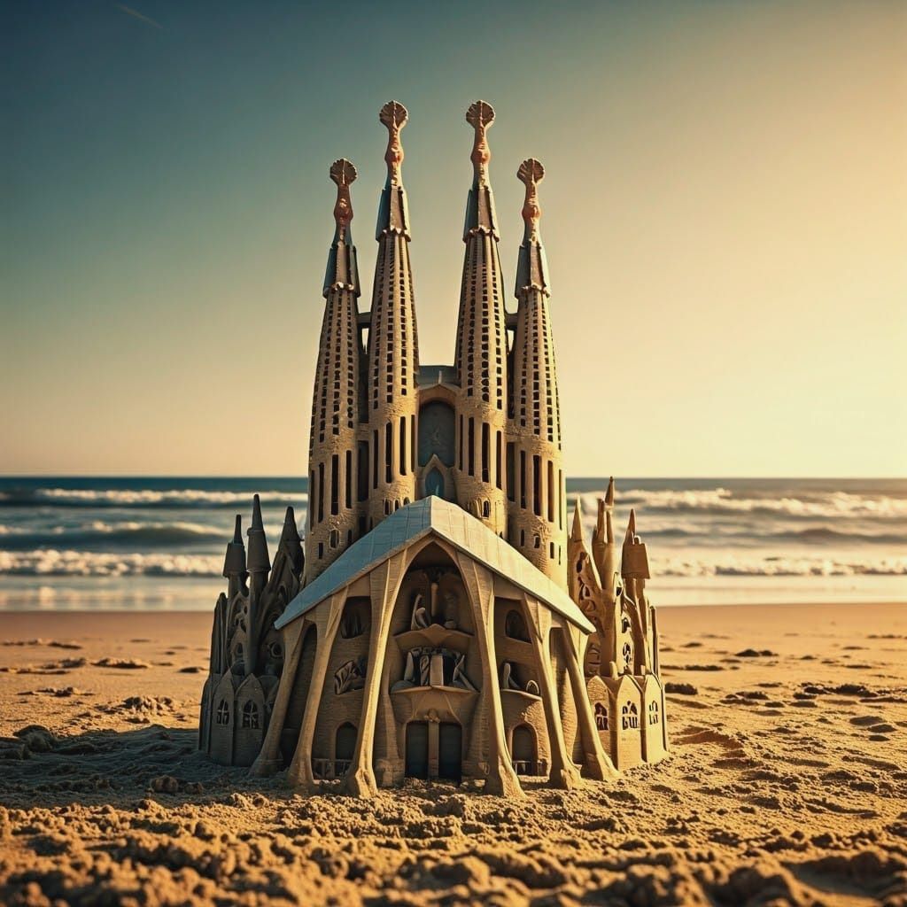 Sagrada Familia Sandcastle: Beachfront Architecture