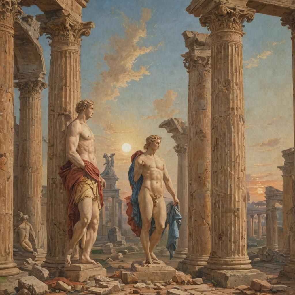 Apollo and Mars in Classical Ruins
