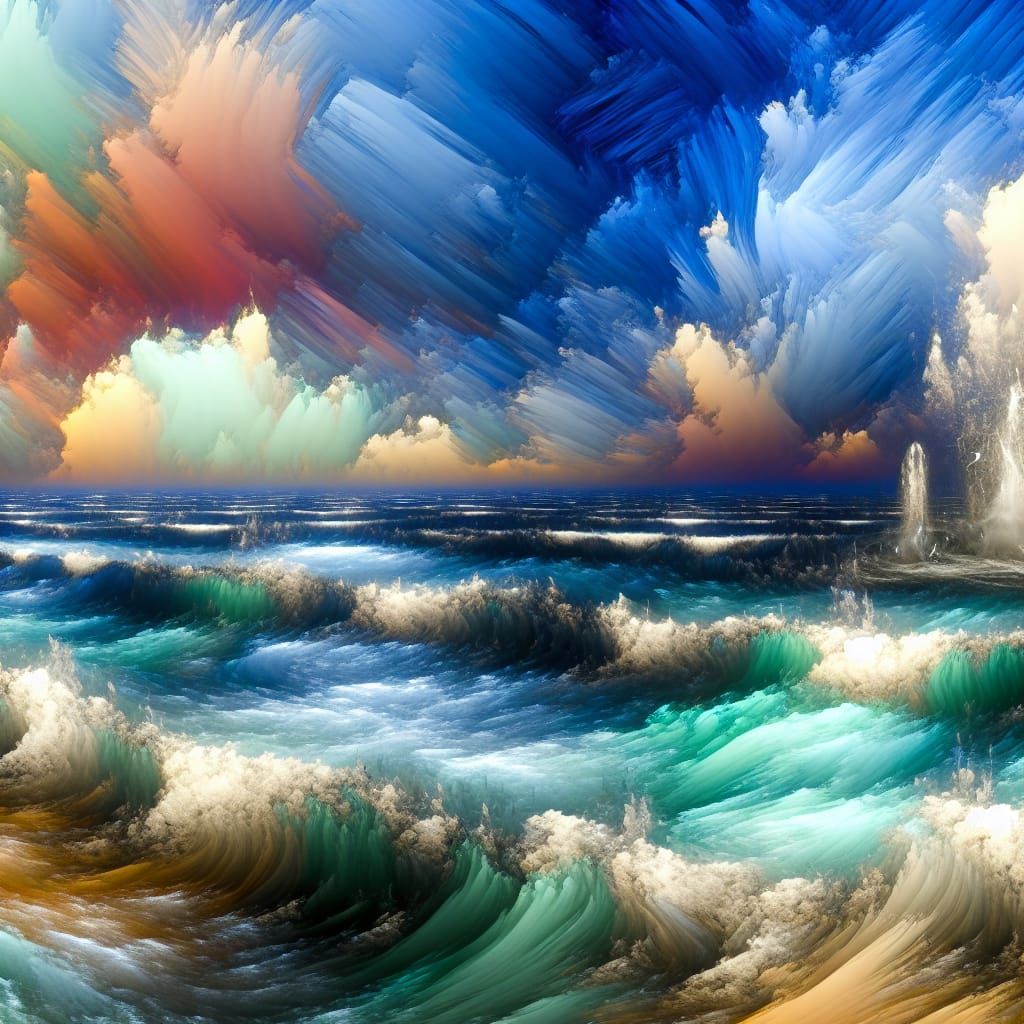 Chaotic Ocean Summer Holiday in Fantasy Concept Art