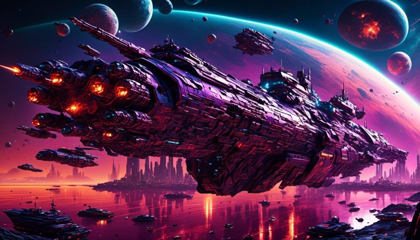 Colossal Space Battleship: Unmatched Firepower in the Void