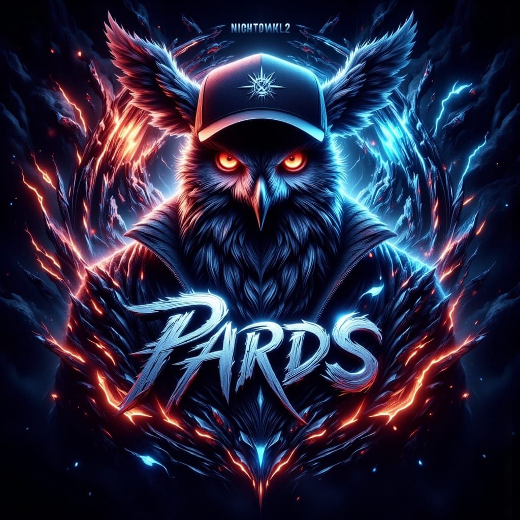 Majestic Owl Logo in Cyberpunk Style