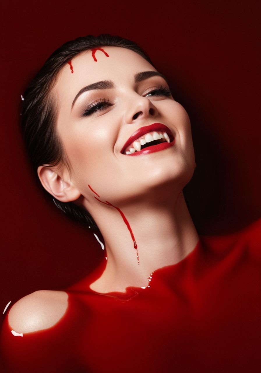 Vampire Woman in a Blood Bath