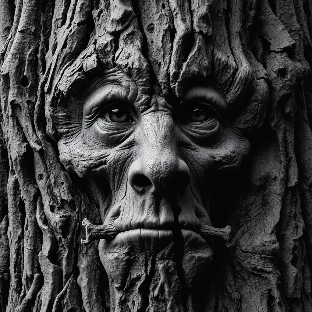 Ancient Tree Spirit Revealed in Dark Fantasy Style