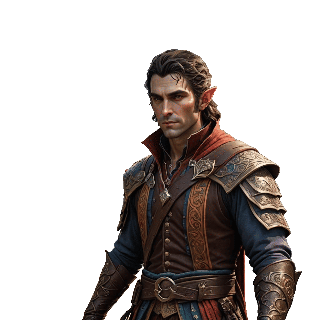 Half Elf Bard in Detailed Fantasy Art