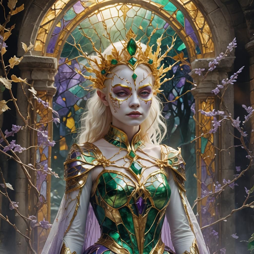 Albino Fairy in Carnival Dress, Digital Matte Painting