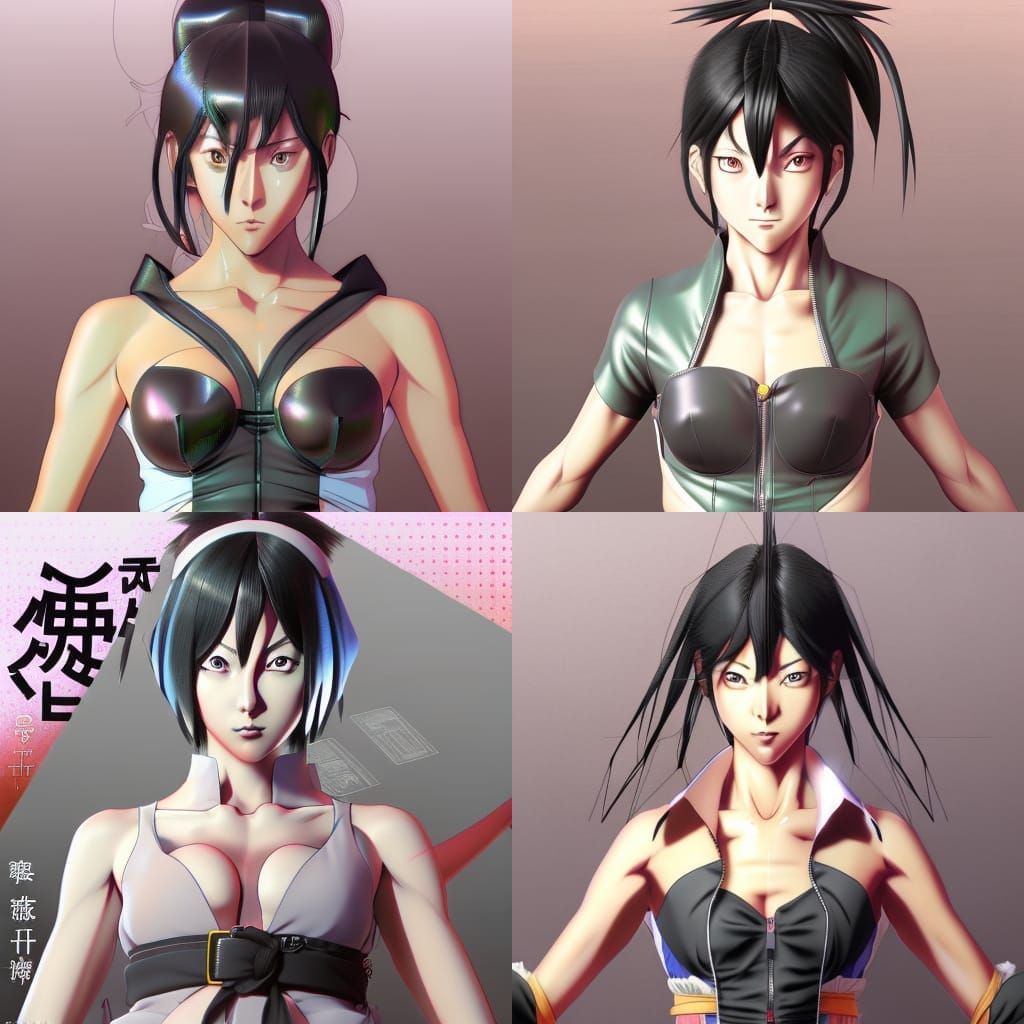 Anime Cel Shaded Juri Concept Art