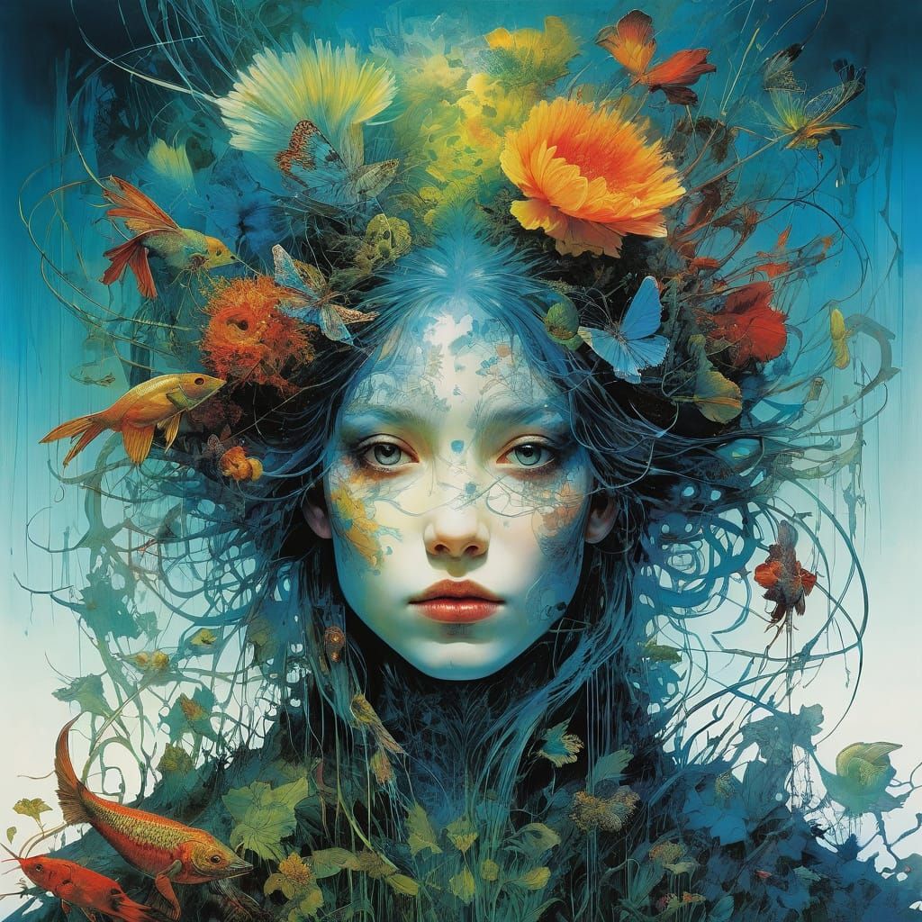 Entangled Dreamscape Inspired by Illustrative Surrealism