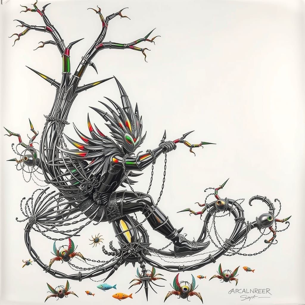 Hyperrealistic Sculpture With Intense Dynamic Lighting