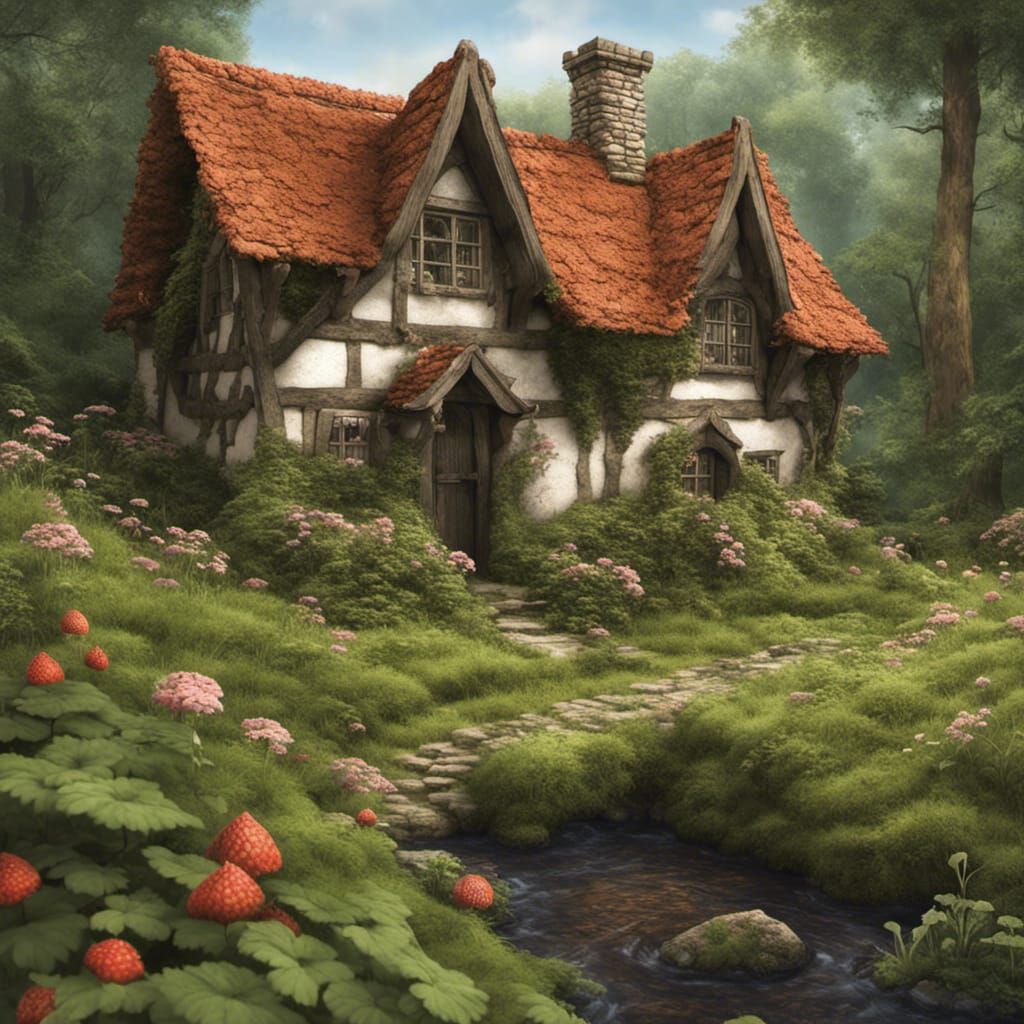 Enchanted Elven Cottage in Overgrown Woods