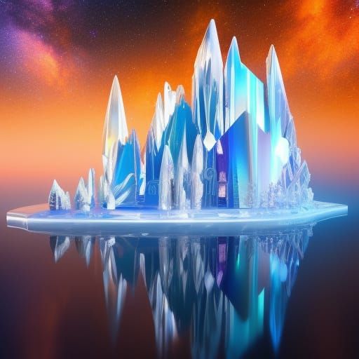 Anime Crystal Shop with Intricate Crystal Formations