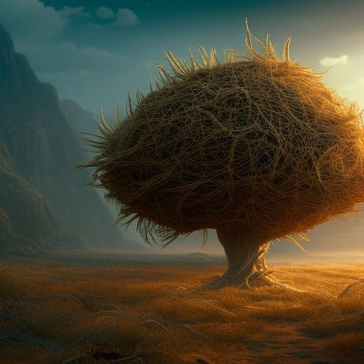 Detailed Matte Painting of a Wild Tumbleweed
