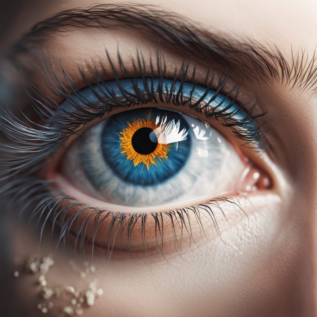 Cyberpunk Flower Eye: Detailed 3D Render