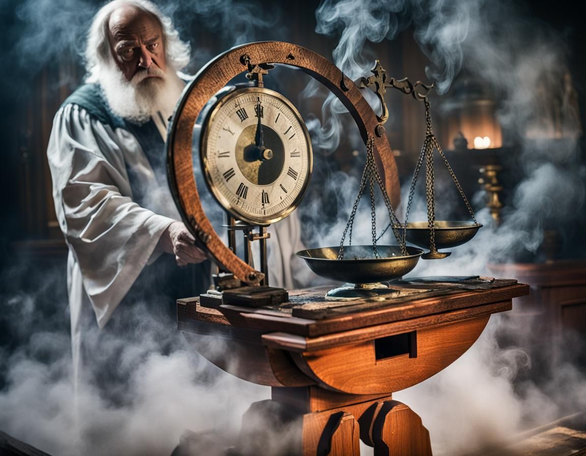 Surreal Impressionist Judge in Courtroom Scene