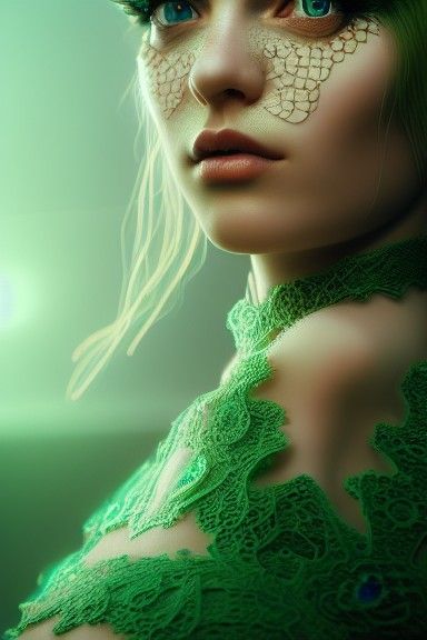 Photorealistic Fire Girl with Volumetric Lighting