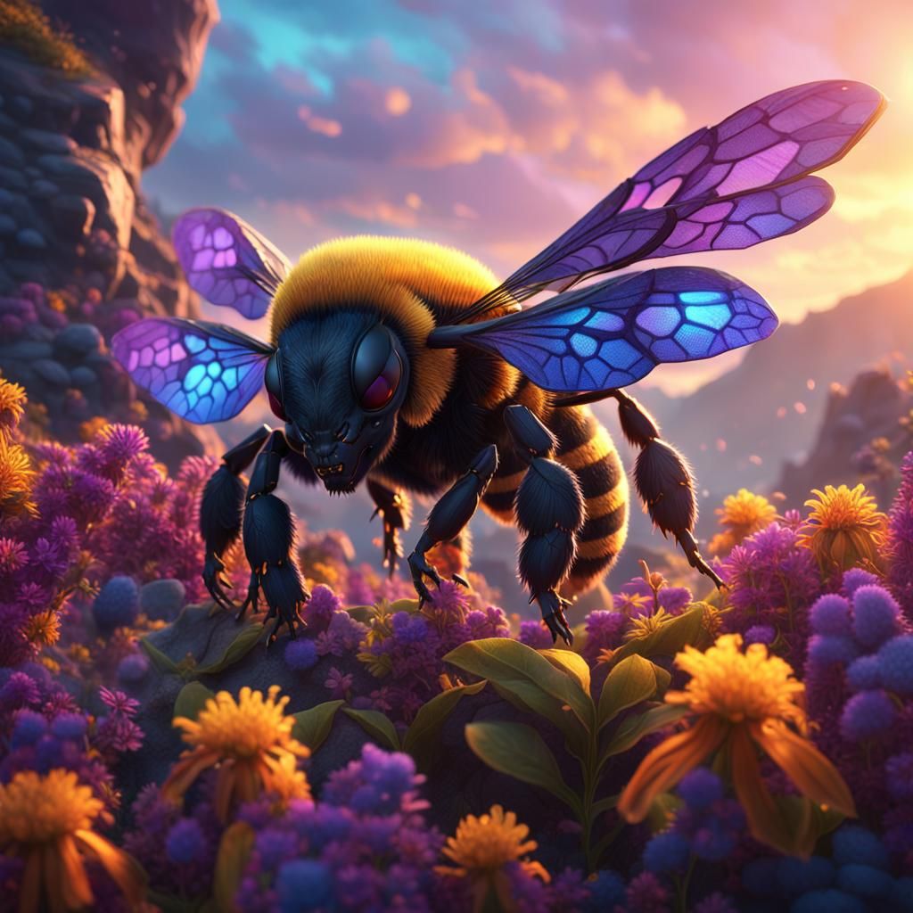 Bee Rock Monster Emerges from Flora