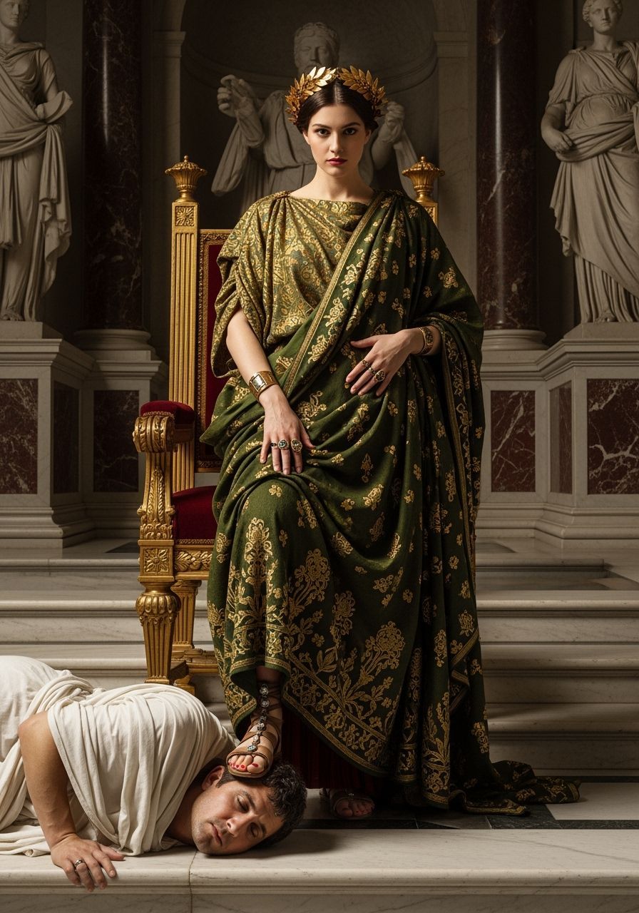 Roman Empress Tramples Senator: Photorealistic Art