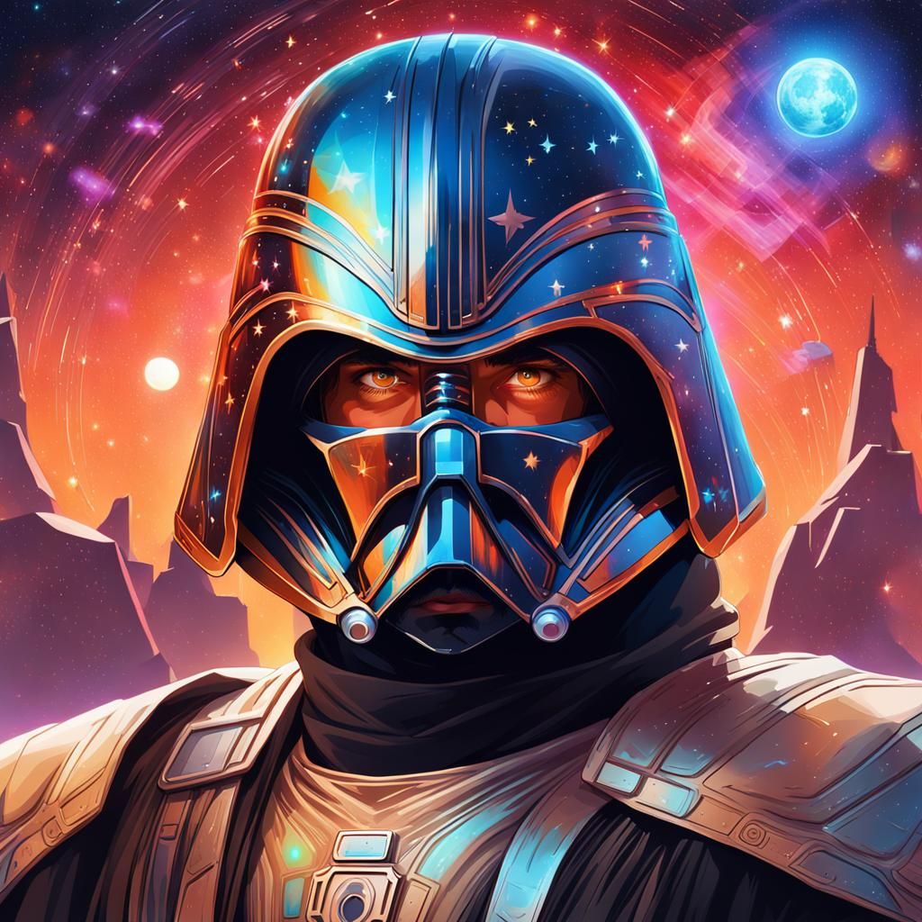 Heroic Jedi Knight Portrait in Alphonse Mucha Style