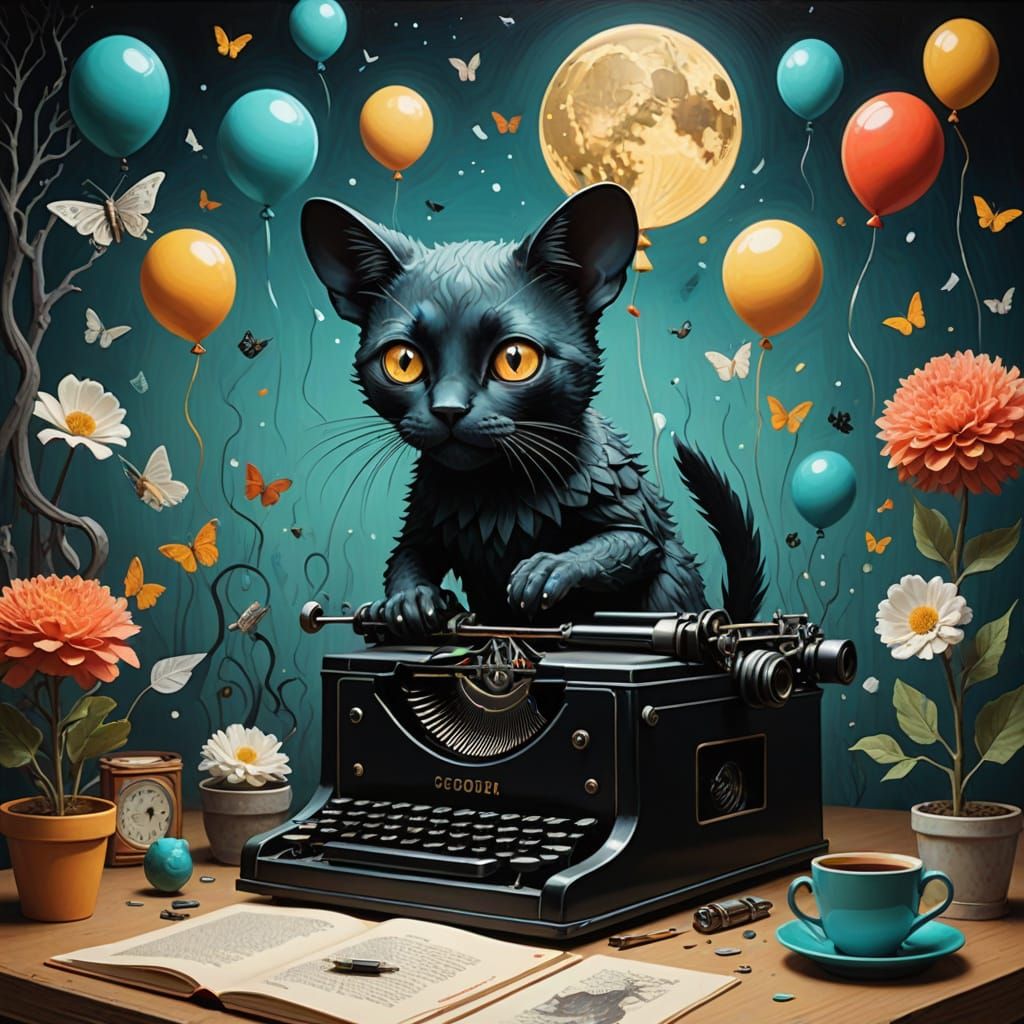 Surrealist Wood Sculpture Masterpiece in Pop Art Style