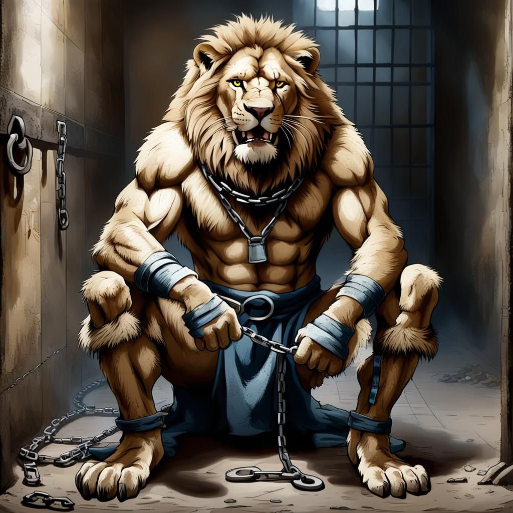 Lion-Man Imprisoned: A Grim Scene