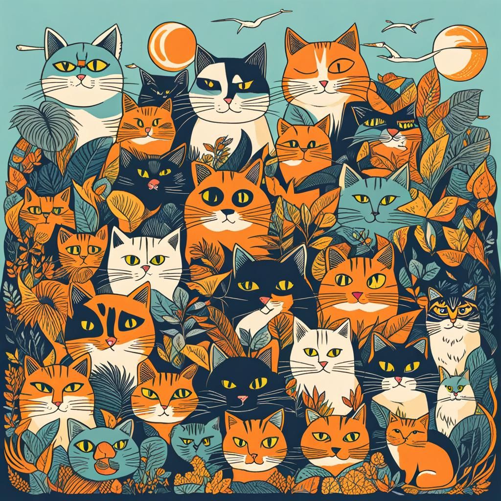 Cat Island: A Whimsical Feline Landscape
