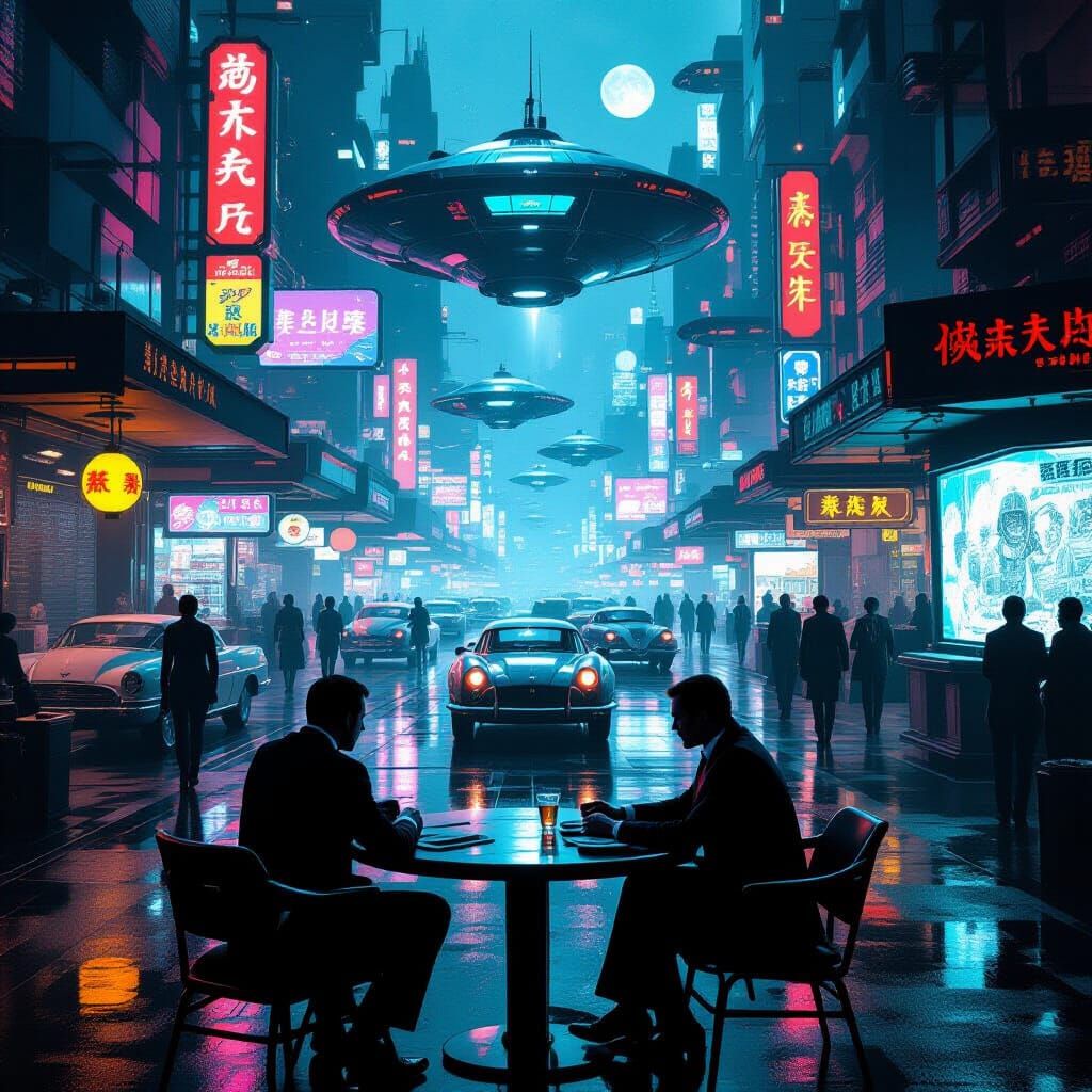 Spy Meets in Retro-Futuristic Alien Marketplace