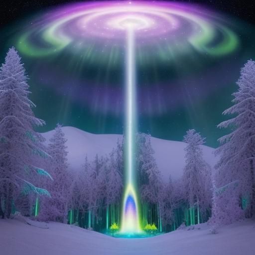 Christmas Planetarium Utopia with Aurora Borealis