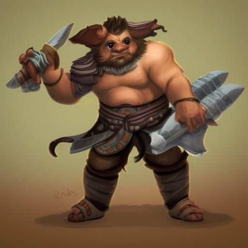 Bugbear Bard Performing in Fantasy Tavern