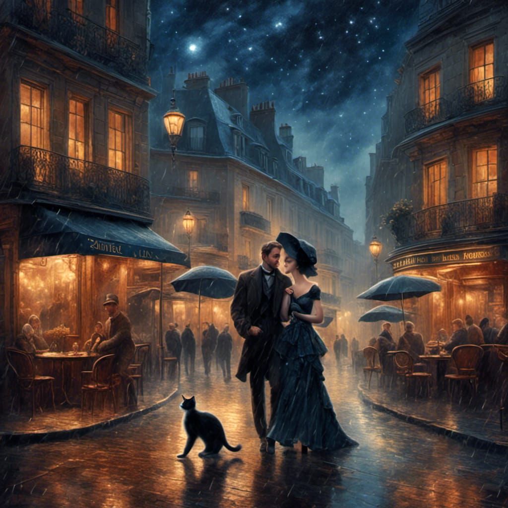 Burlesque Dancer in Rainy Paris, Belle Epoque