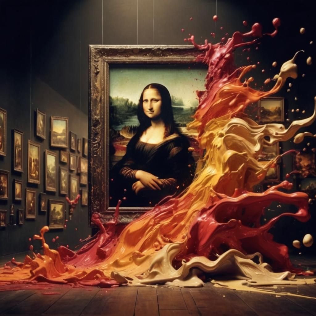 Mona Lisa split paint.