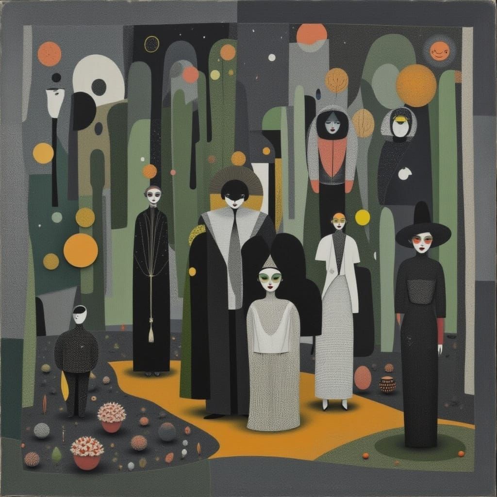 Enchanting Cactus People in Vellum Style