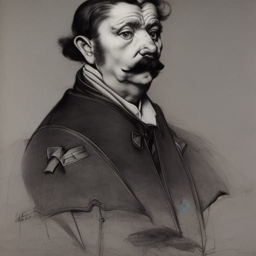 Mouse Asks Deputy: Anime Charcoal Drawing