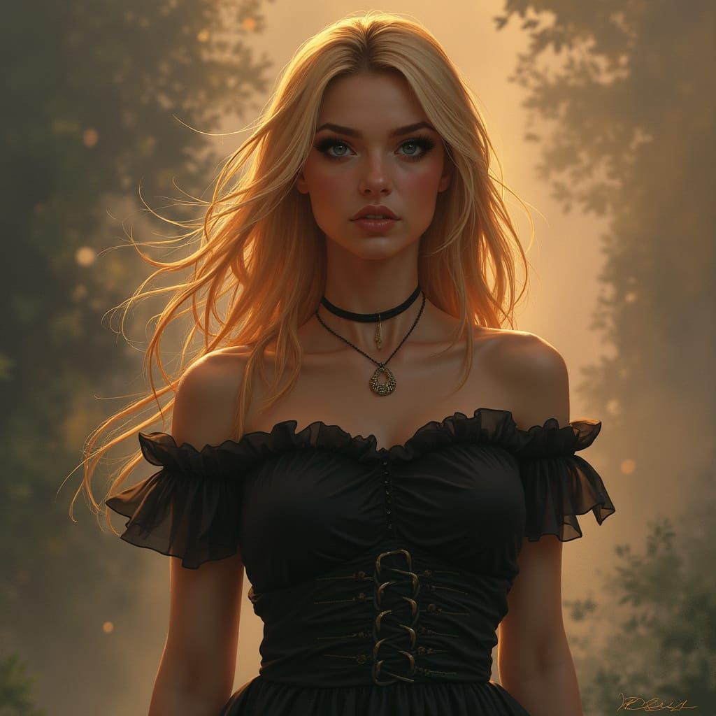 Ethereal Fantasy Landscape in Watercolor Style