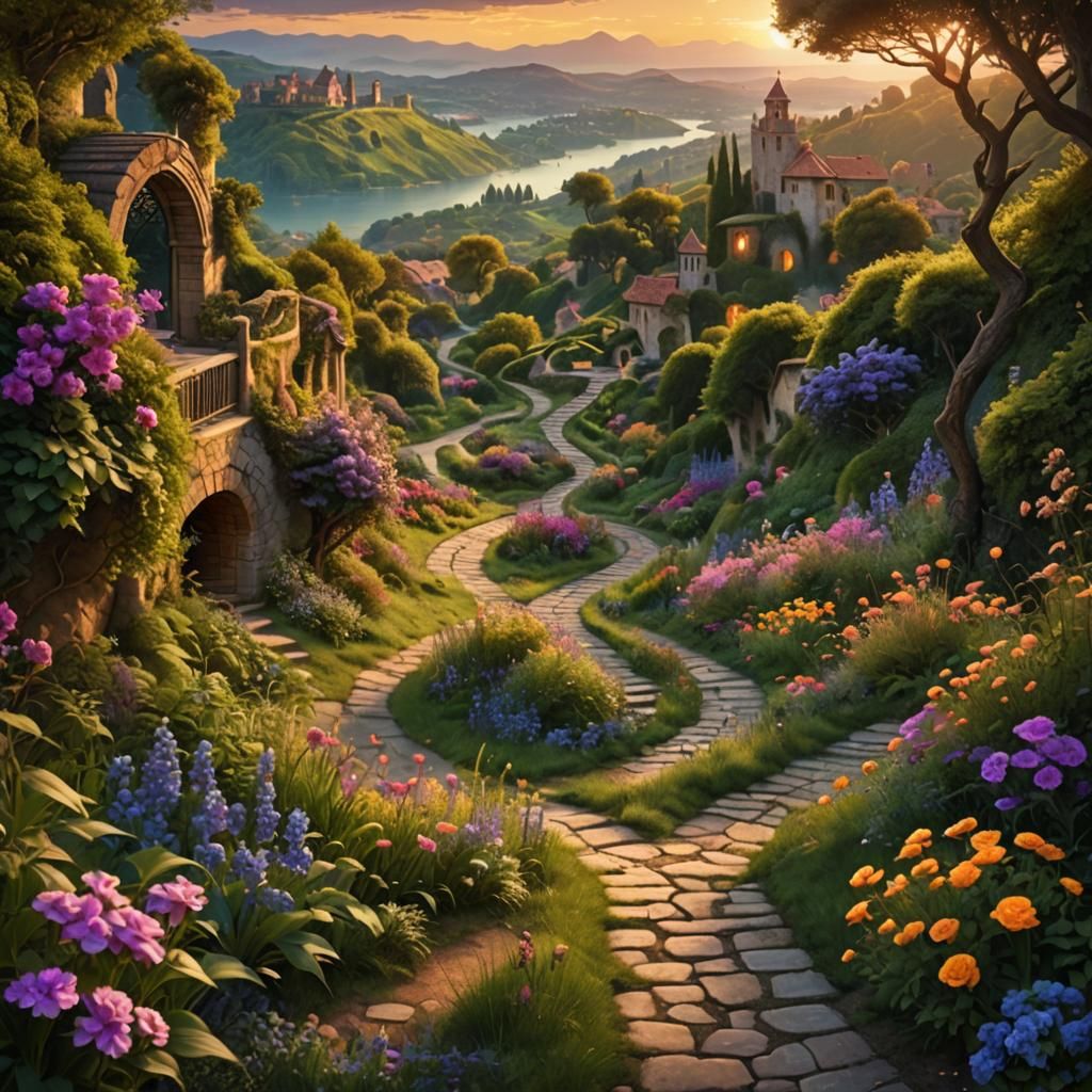 Winding Path in Renaissance Fantasy Style