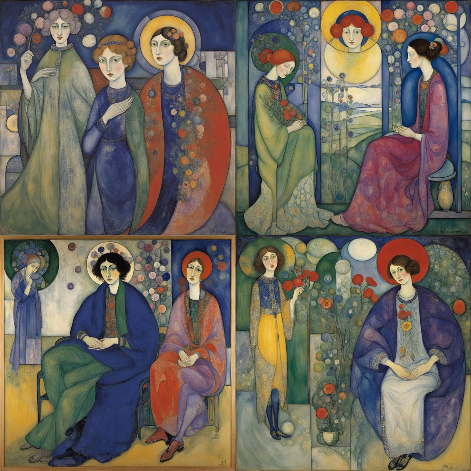 Surrealist Fusion: McNair, Chagall, Mackintosh Inspired Art