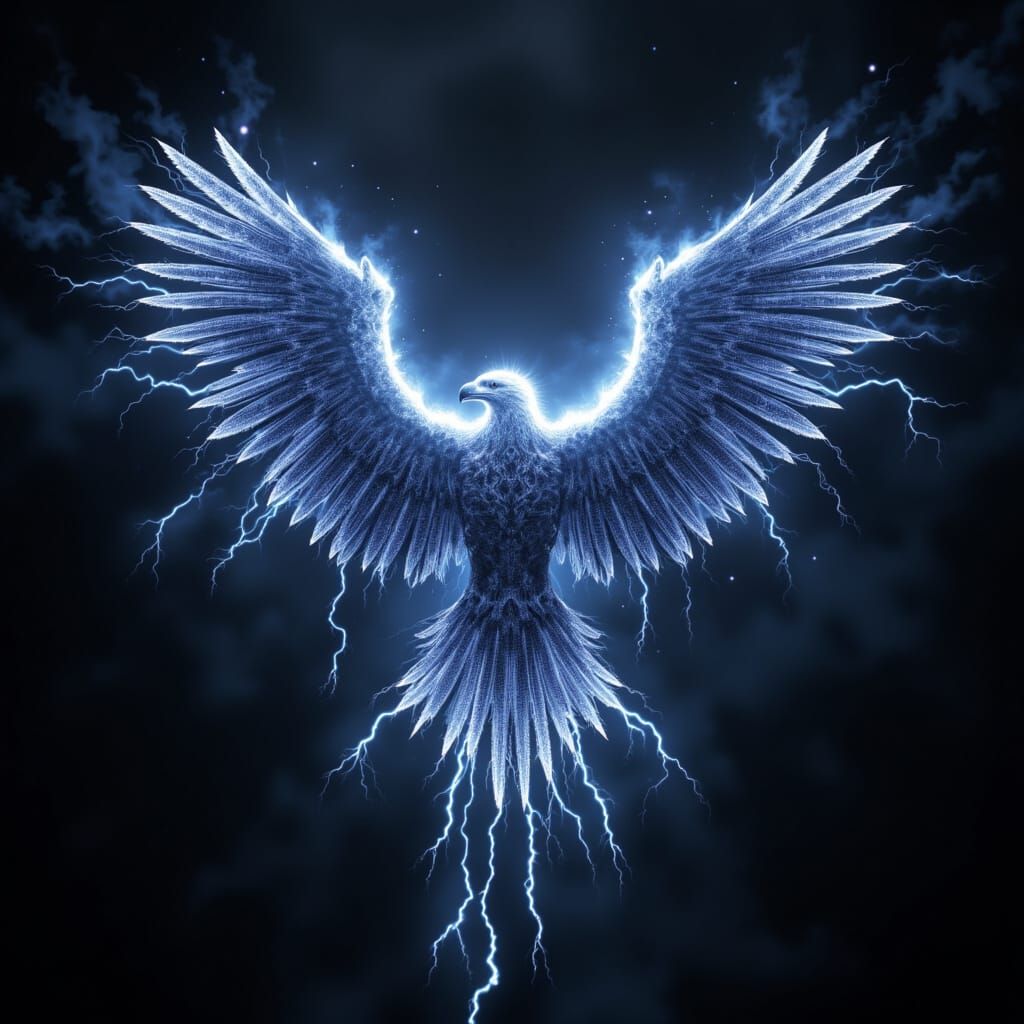 Electric Eagle in Cyberpunk Realism