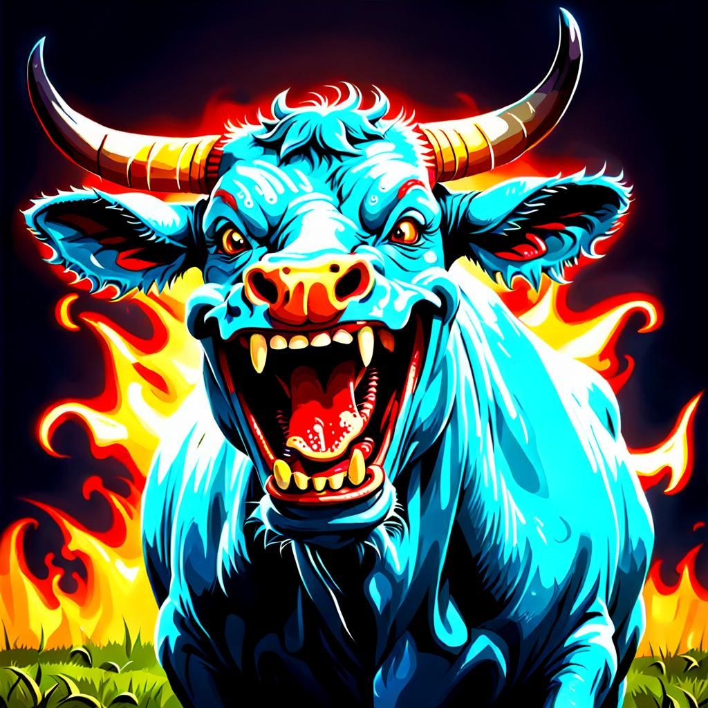 Laughing Demonic Cow: An AI-Generated Oddity