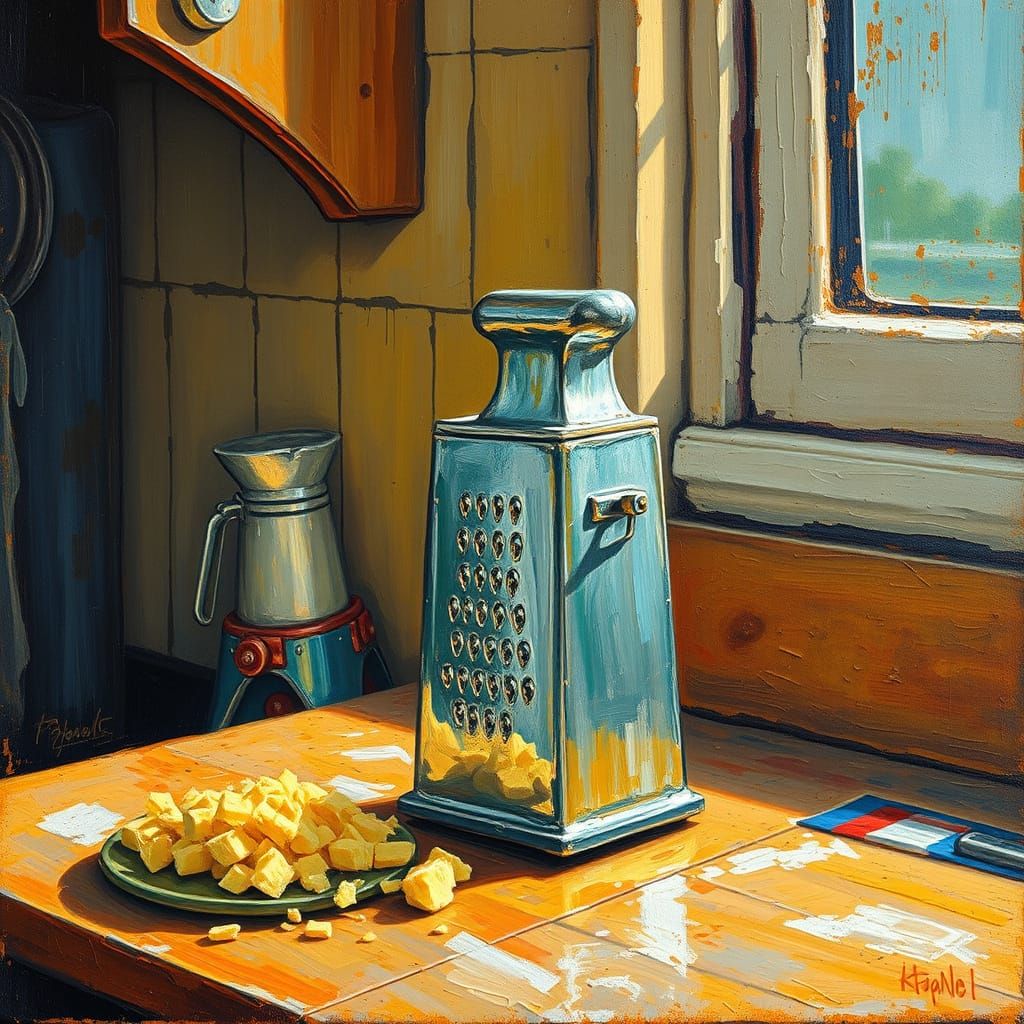 Neo-Expressionist Cheese Grater Still Life