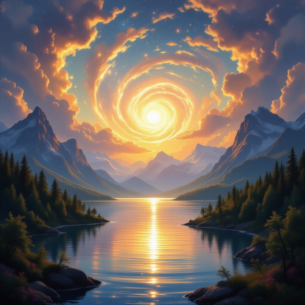 Biblical Fantasy Art: Spirit of God Over Waters